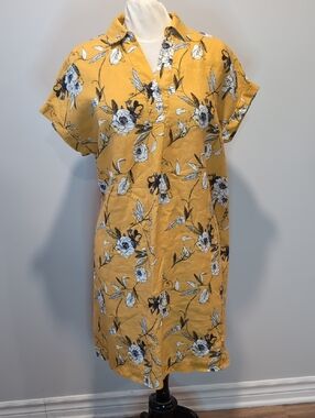 Simons Contemporaine Yellow Floral Shirt Dress